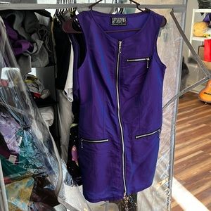 Vintage Lip Service 1990s! Purple shiny iridescent sleeveless Medium